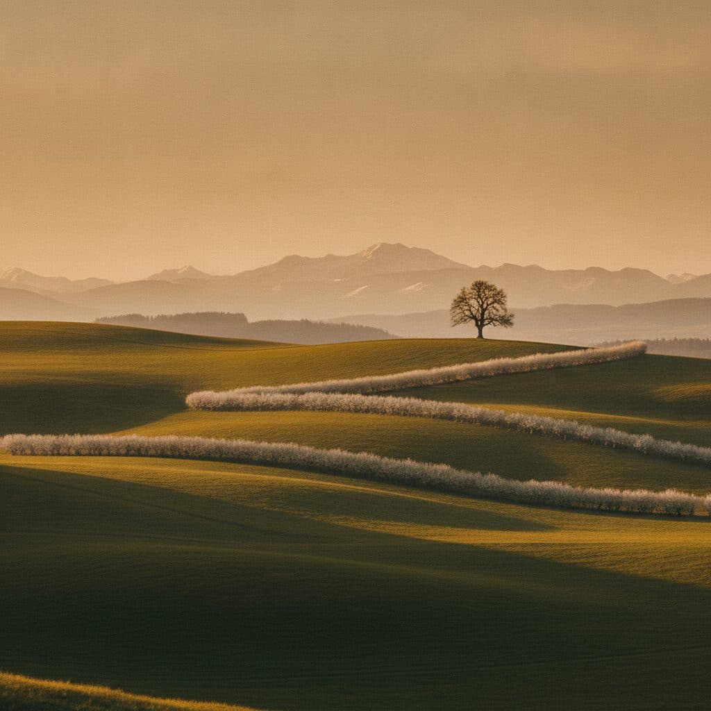 Hügellandschaft im Allgäu im Nachmittagslicht — Symbolbild für Feldlesungen über die Region hinaus